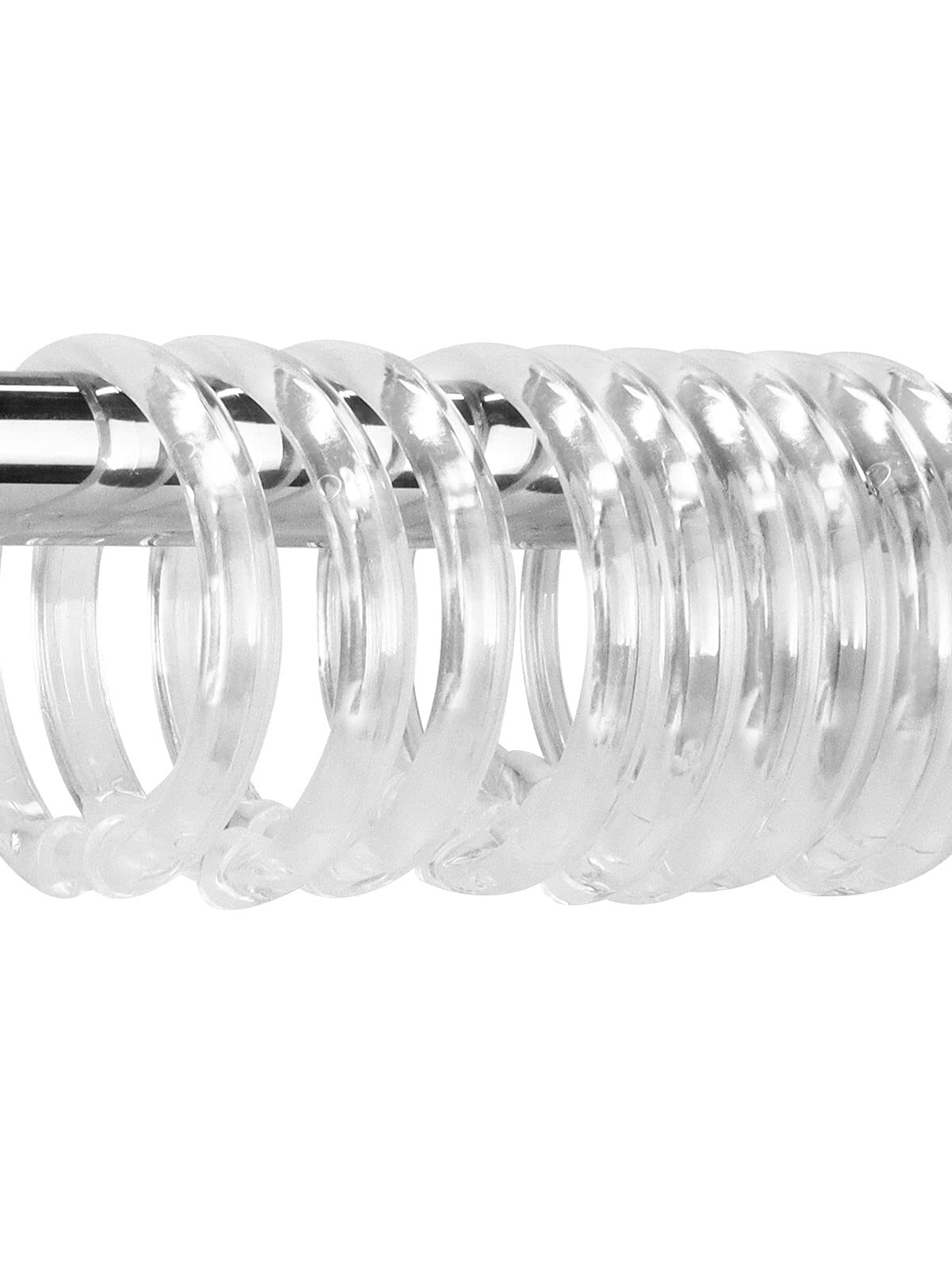 12-Pc Clear Shower Curtain Rings, Round Round, Clear Shower Curtain Rings
