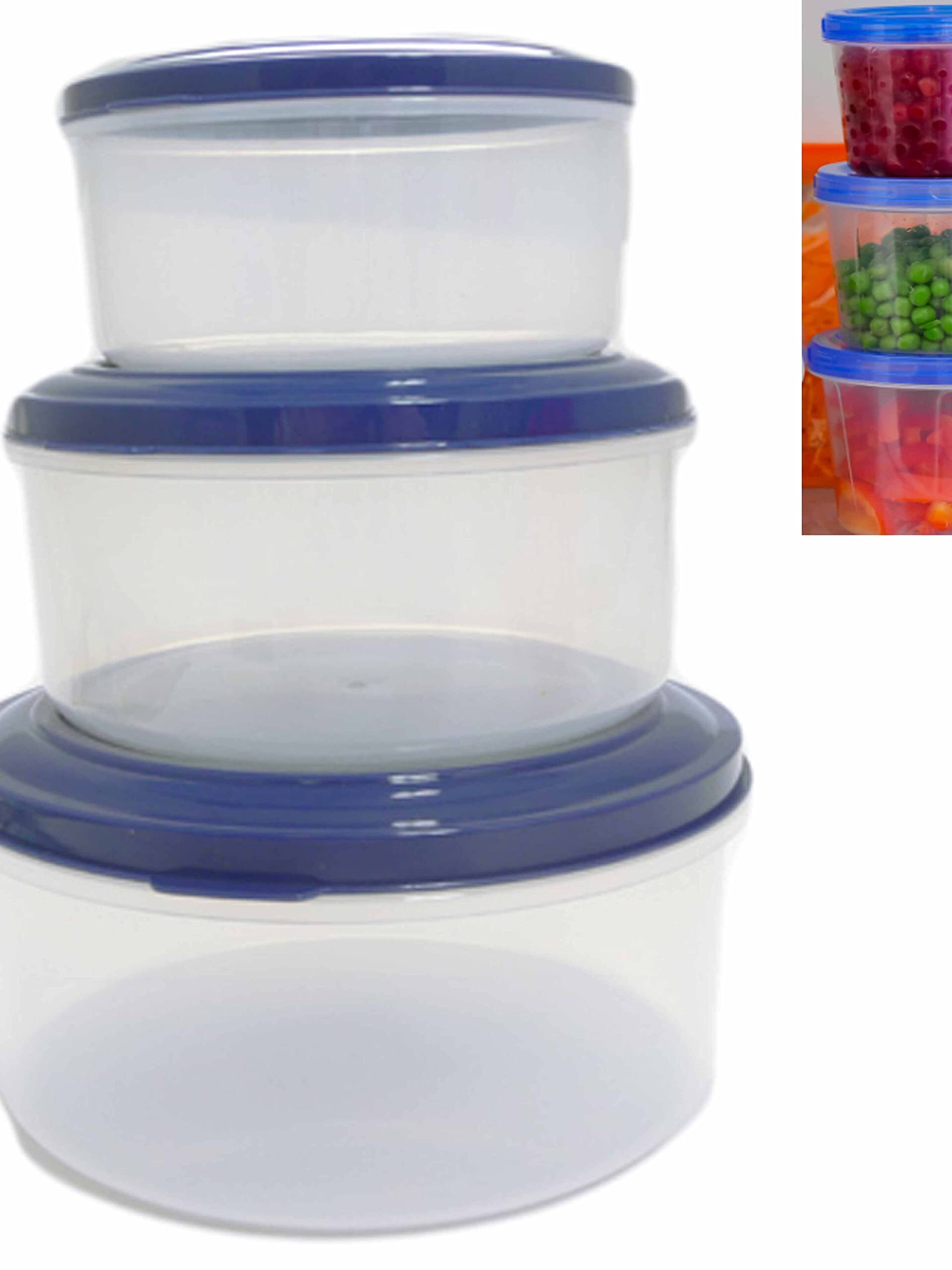 3-Pcs Round Plastic StorageContainer Set