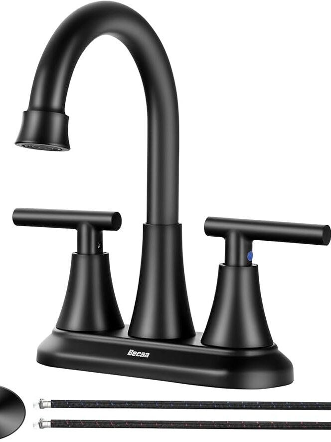 4’’ Centre Set Bathroom Faucet ABS 2 Handle Stainless Steel 2 GPM
