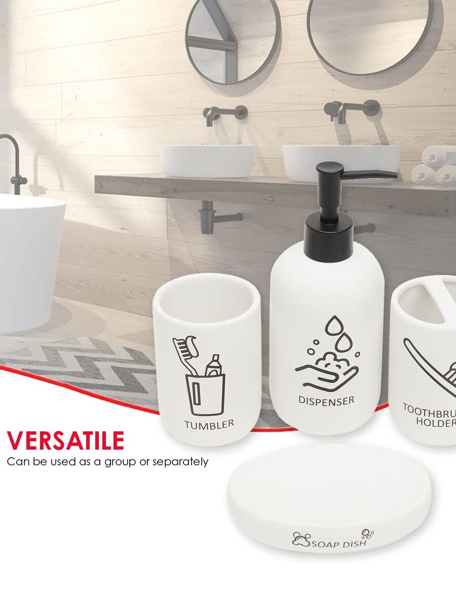 4-Pcs Printed Dolomite Bathrom Set 4-Pcs Printed Dolomite Bathrom Set