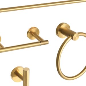 4PC York Brushed Gold Bath Hardware Set CP/