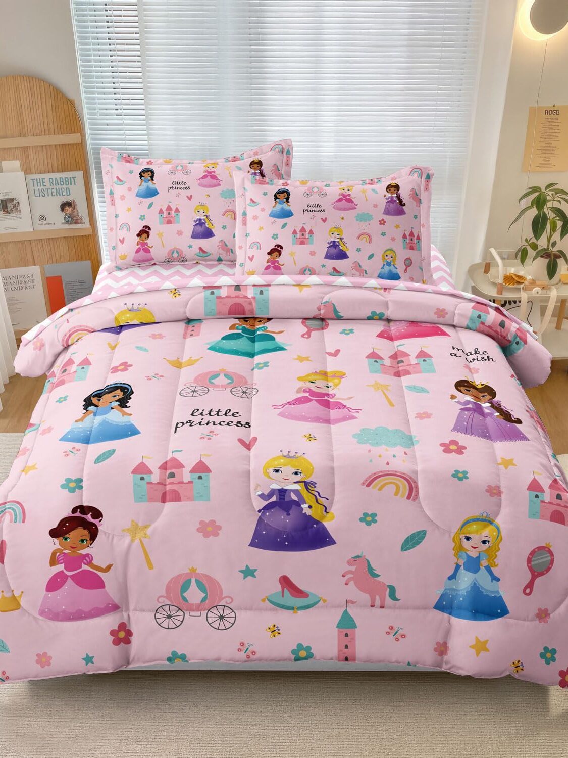 4pcs Kids Comforter Set Twin-Princess