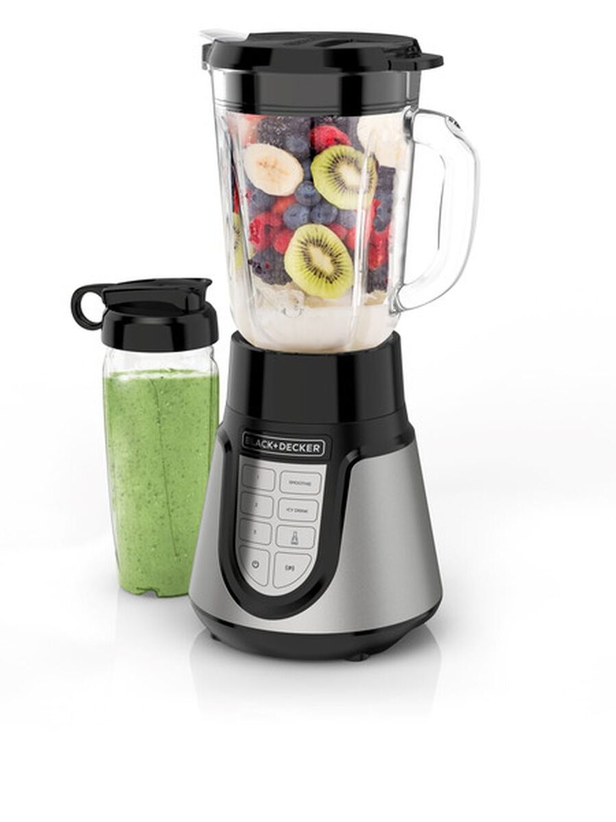 B&D Blender 3-In-1 Infuser - 3 Speed 6-Cup Glass Jar, PulseFunction, 3 Speed