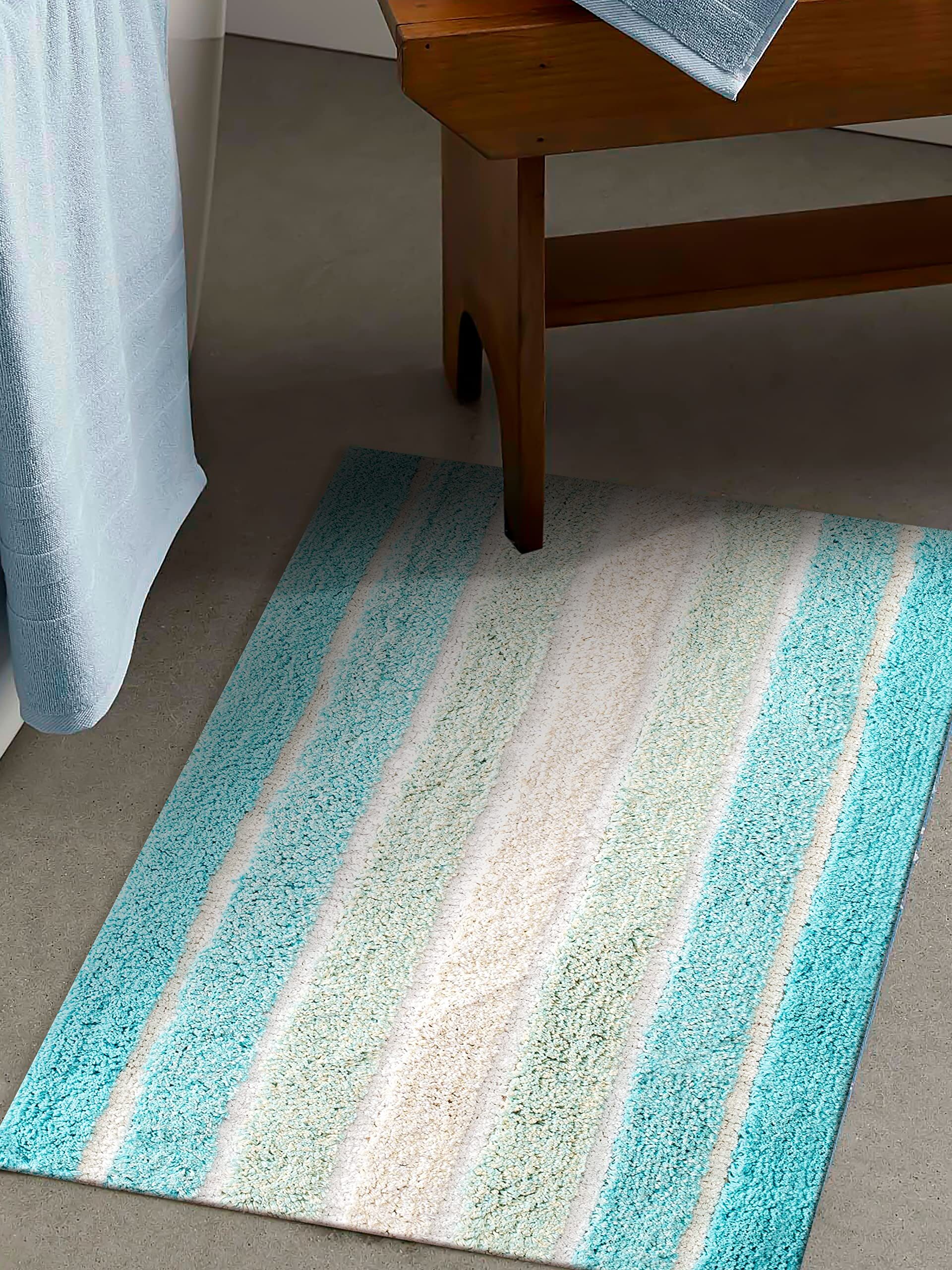 Bath 2-Pc Set Cotton Bath Rug, Aqua Bath 2-Pc Set Cotton Bath Rug, Aqua