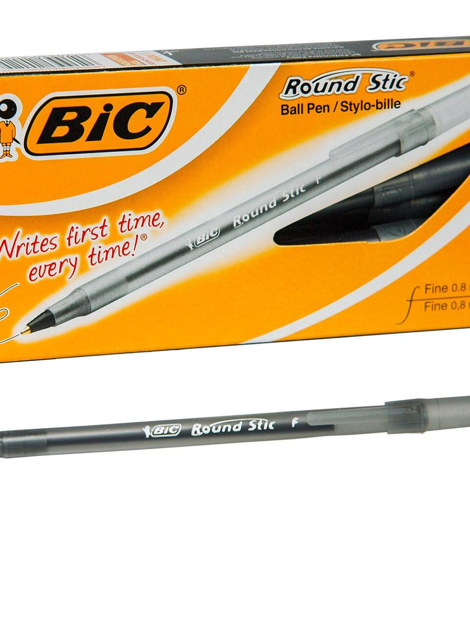 Bic Prevaguard Round Stic Box Black Pens Dozen