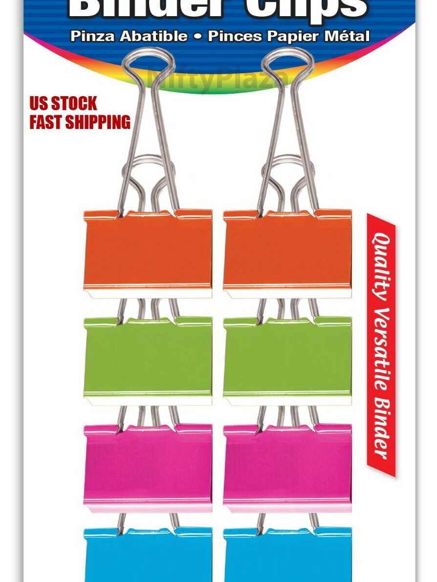 Binder Clips, 1 1/4" Assorted Colors