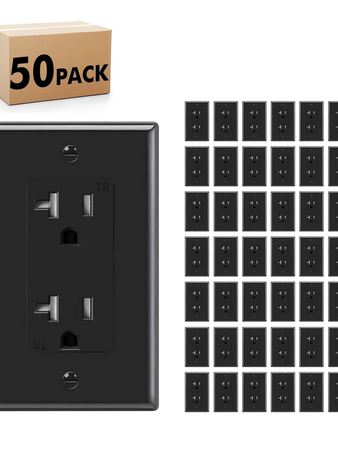 Black Duplex Receptacle 20A, 125V,
