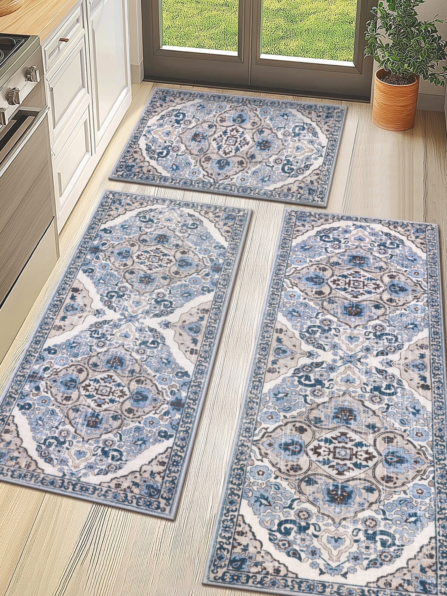 Blessed 2-pc Set Rug, Blue Blessed 2-pc Set Rug, Blue