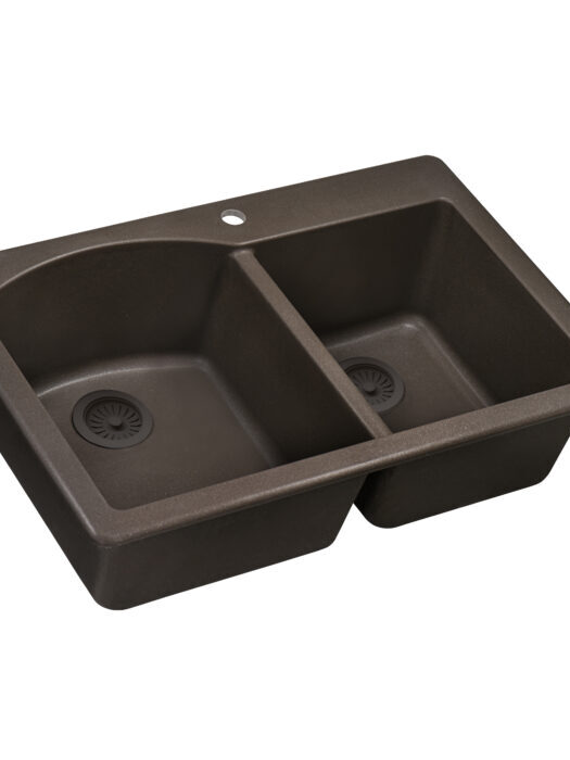 Brown Kitchen Sink Double Left drainer