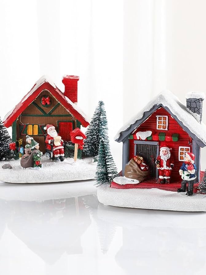 Chrismas Decorative Santa'sVillage House with Lights - Battery operated
