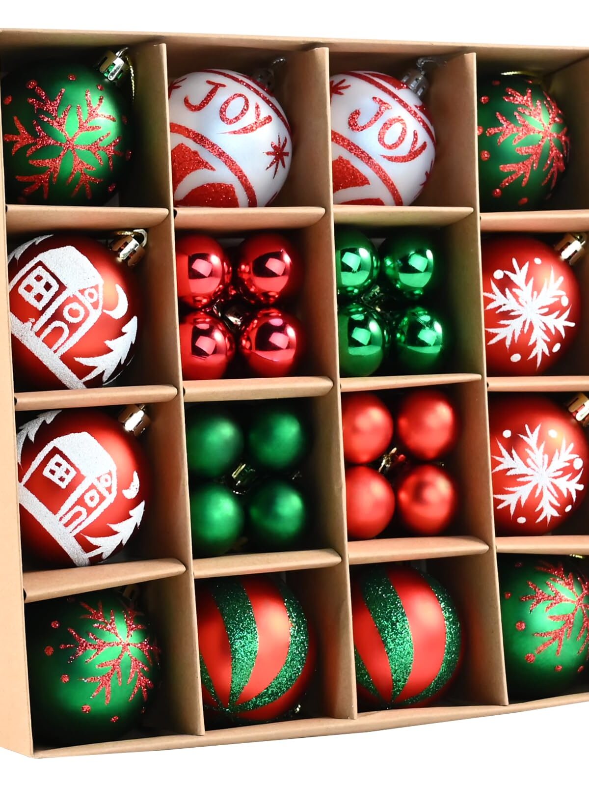 Christmas Ball 12pcs PVC Box,Red & Green