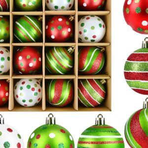 Christmas Ball 16pcs Gift Box, Green-Red