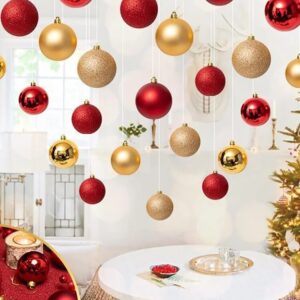 Christmas Ball 30pcs PVC Box-Red-White & Gold 6cm