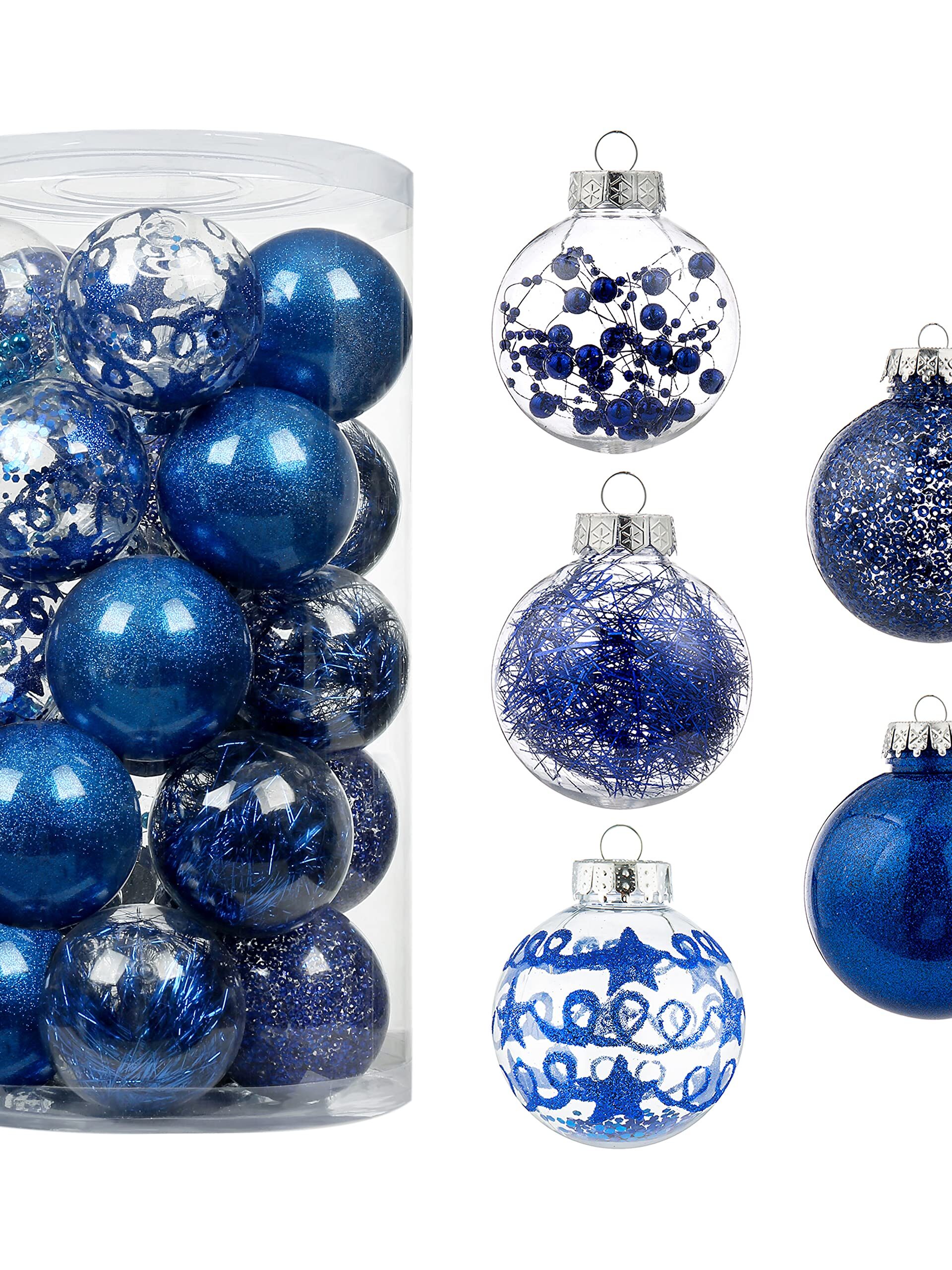 Christmas Ball 6cm-6pcs PVC Box-Blue Set