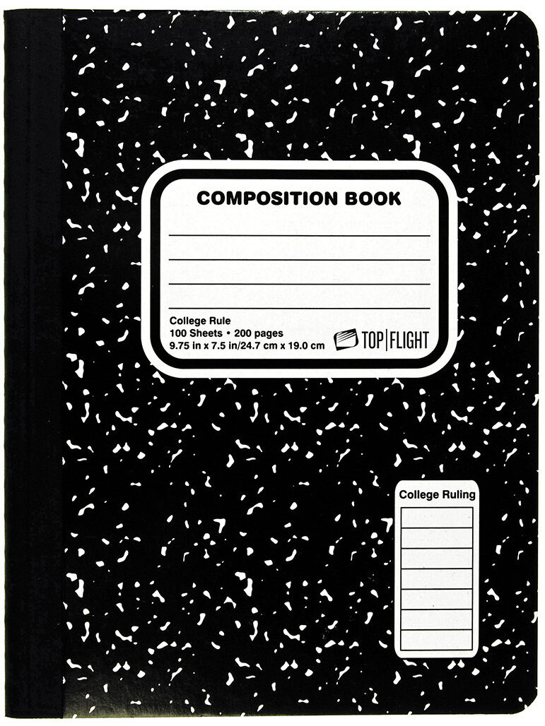 Composition Book-Black Cover, 100 Sheets 100 Sheets, BlackCover Composition Book