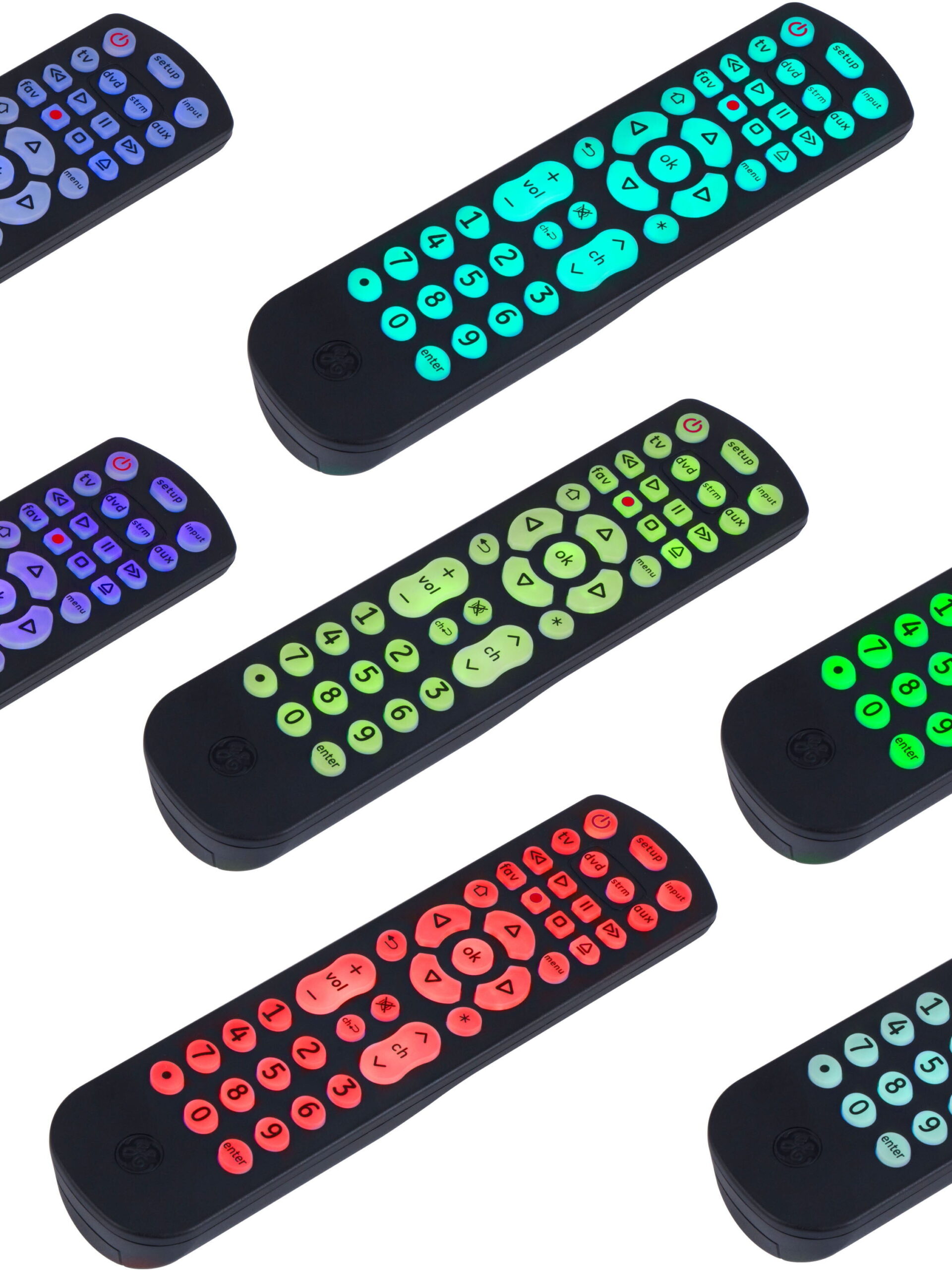GE 4 FUNCTION UNIVERSAL REMOTE CONTROL ASSORTED COLORS