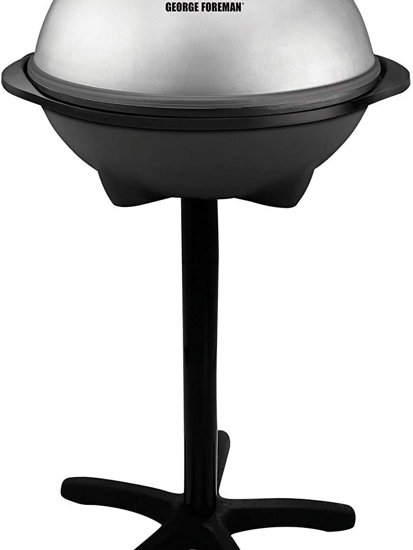 George Foreman Gun Metal Electric Pedestal Grill