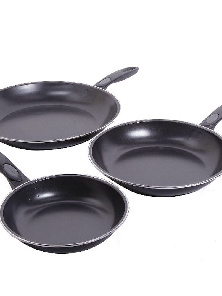 Gibson Home Aventura 3pc Fry Pan Set BLK