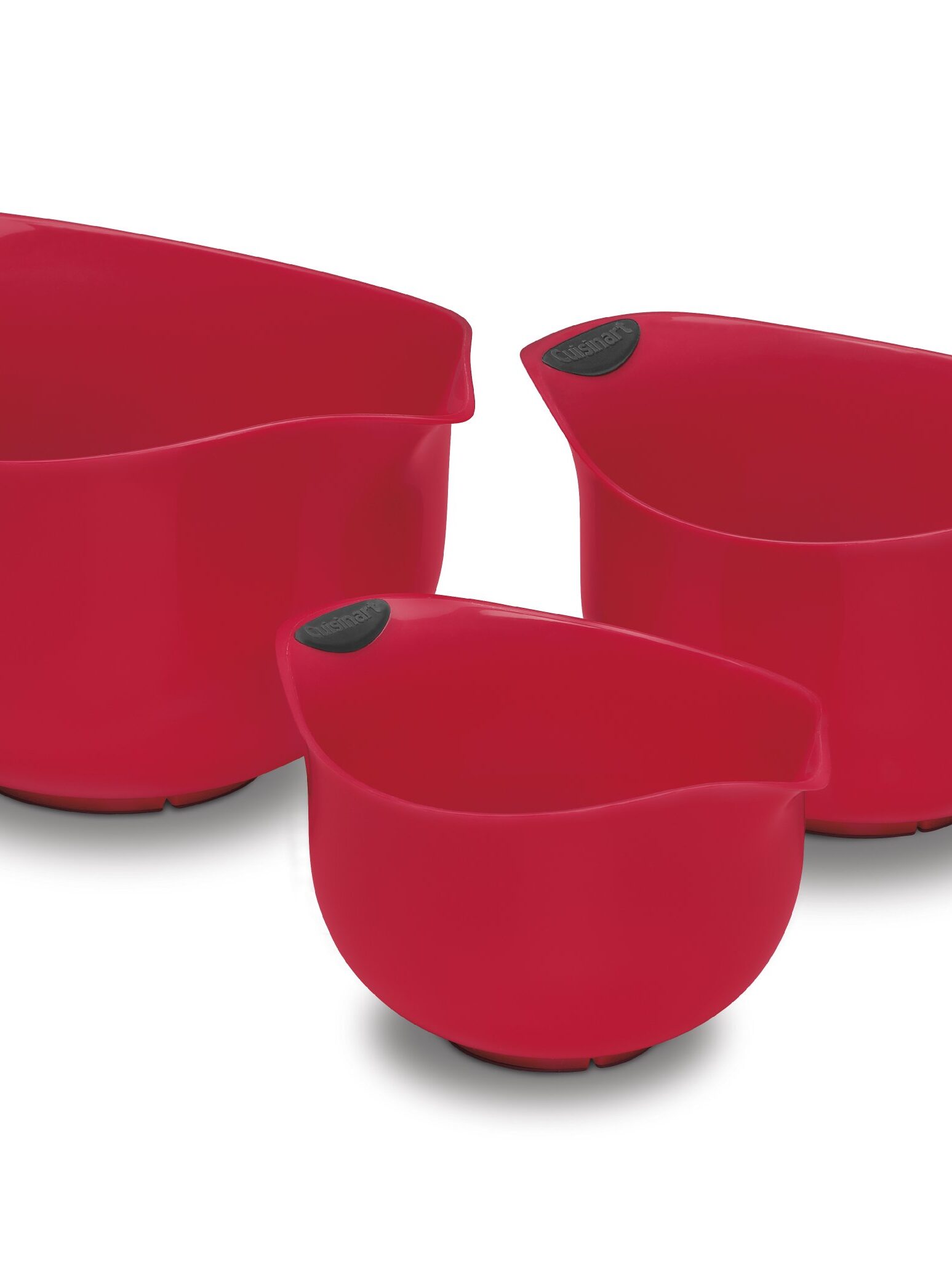 Gibson Rosamond Mixing Bowl Set Red 3pcs