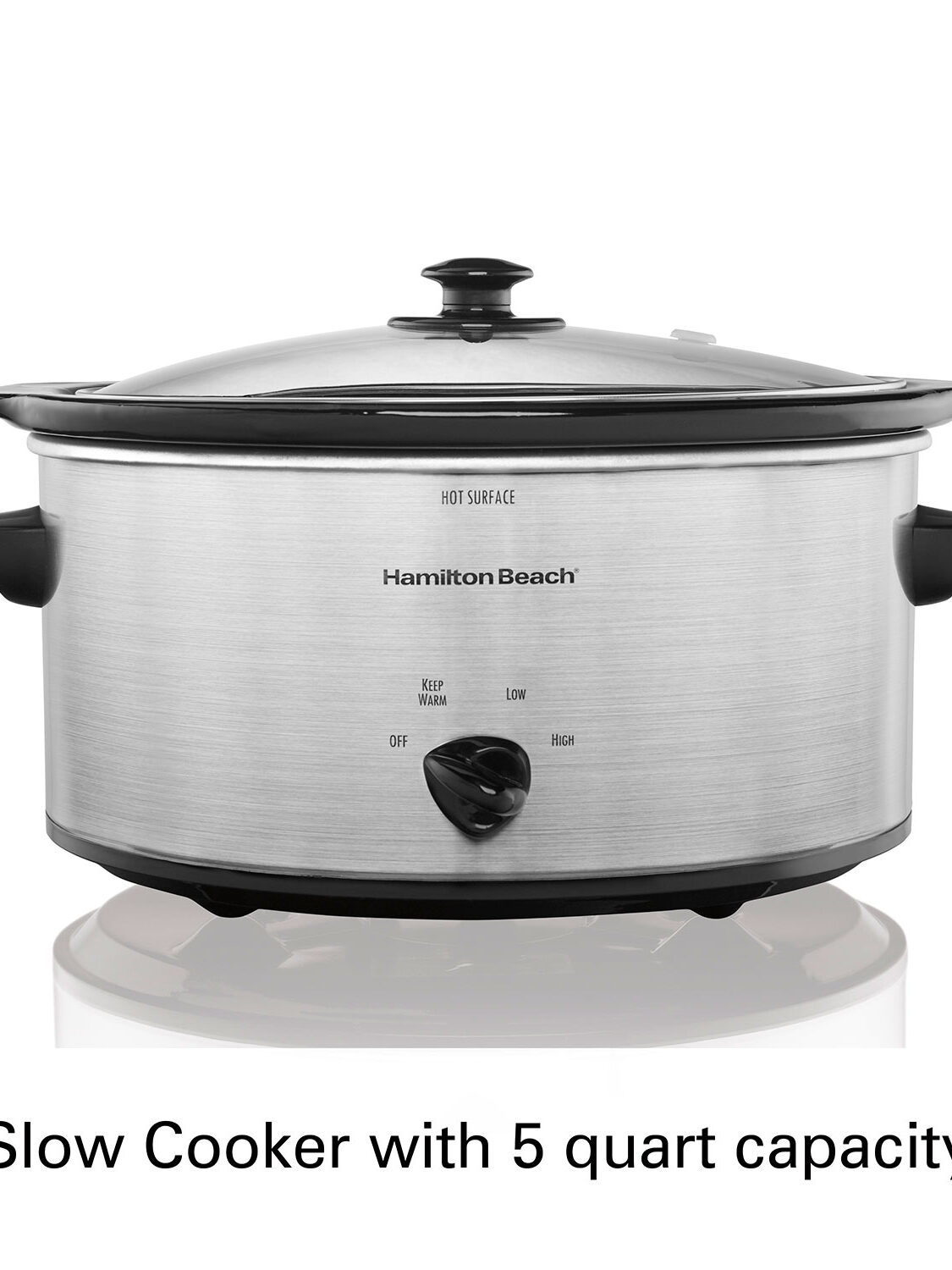 Hamilton Beach 5 Qt Silver Slow Cooker