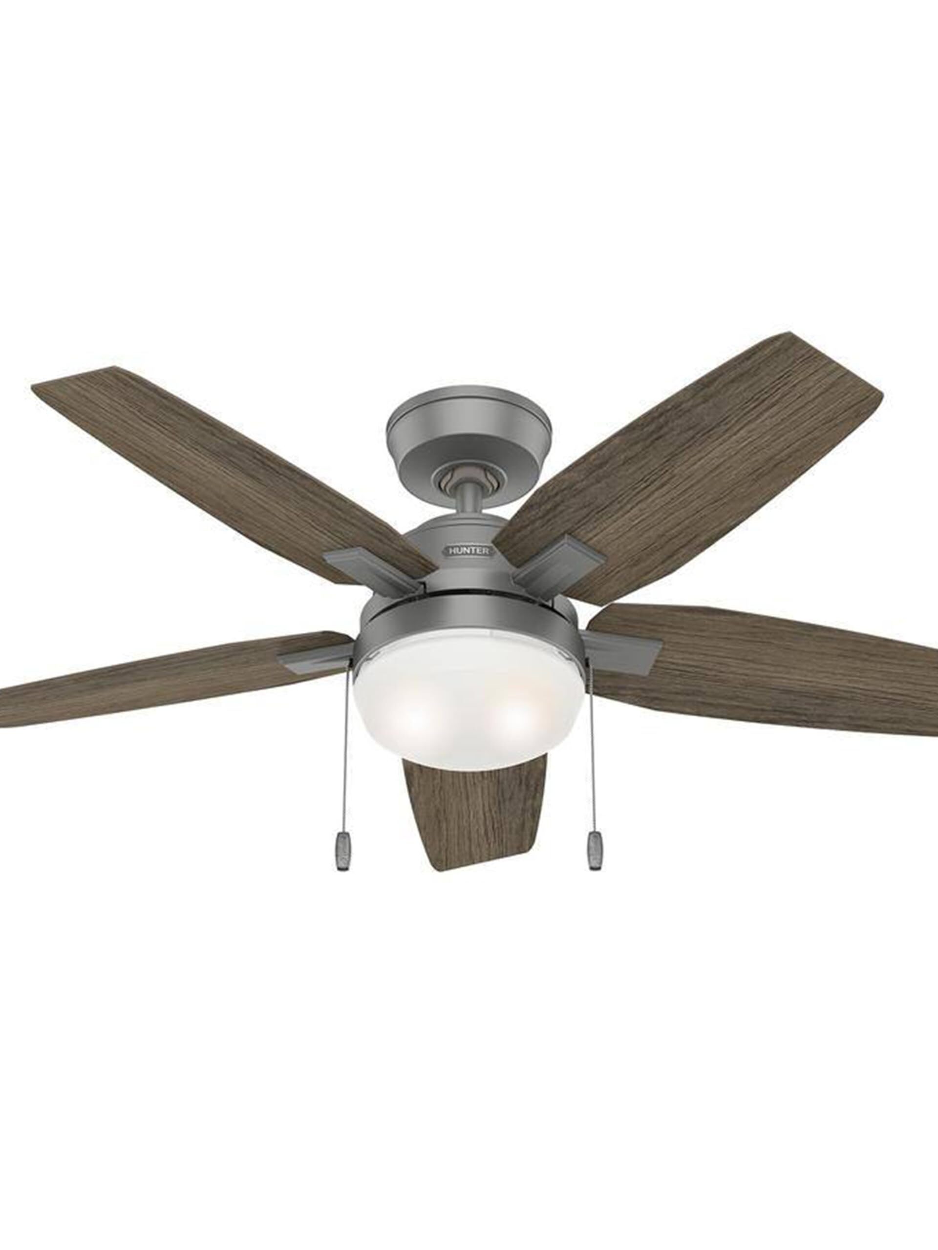 Hunter Kensie 44'' Matte Silver LED Indo