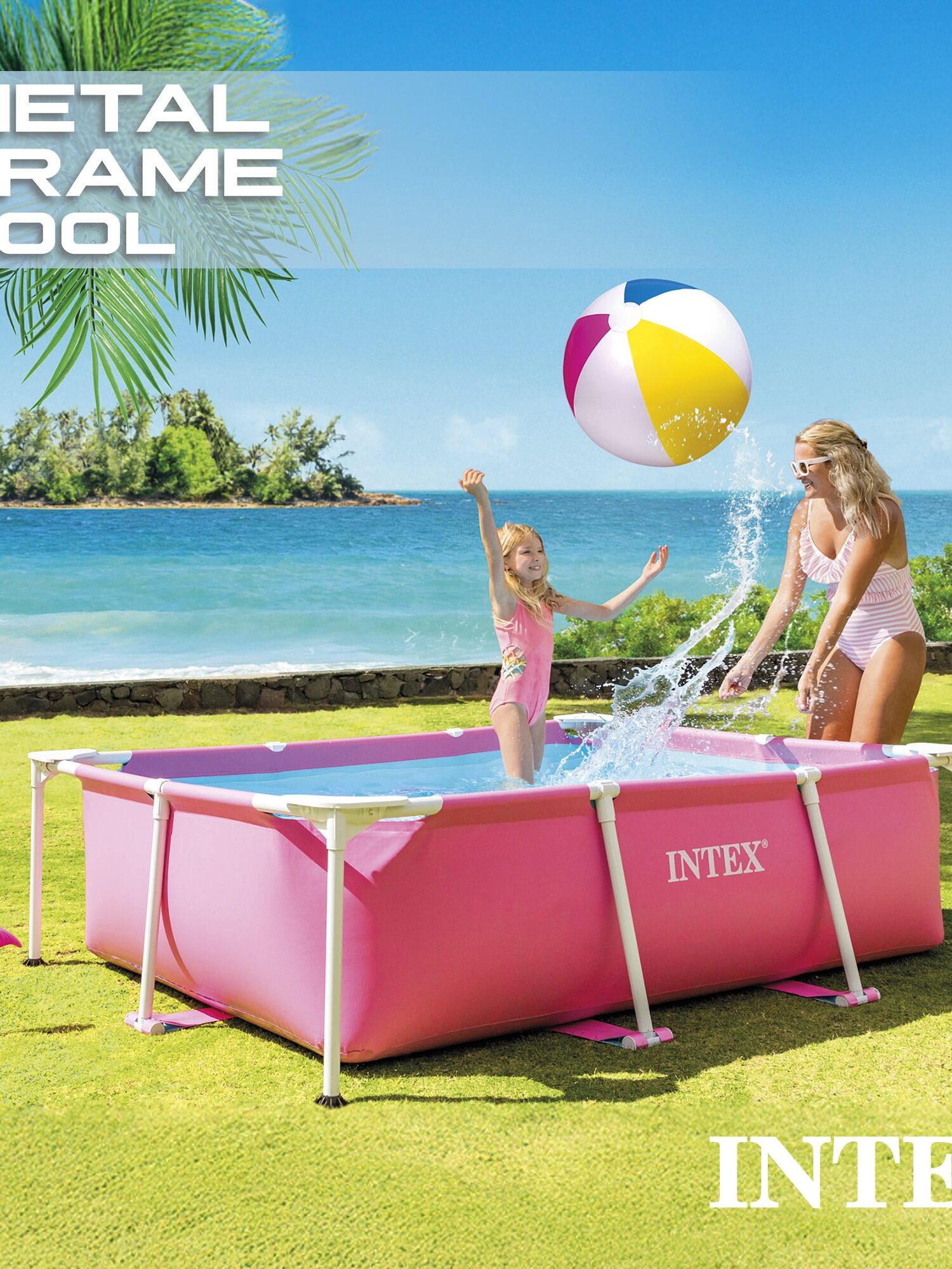 INTEX RECTANGULAR POOL 7FT X FT X 20'' PINK