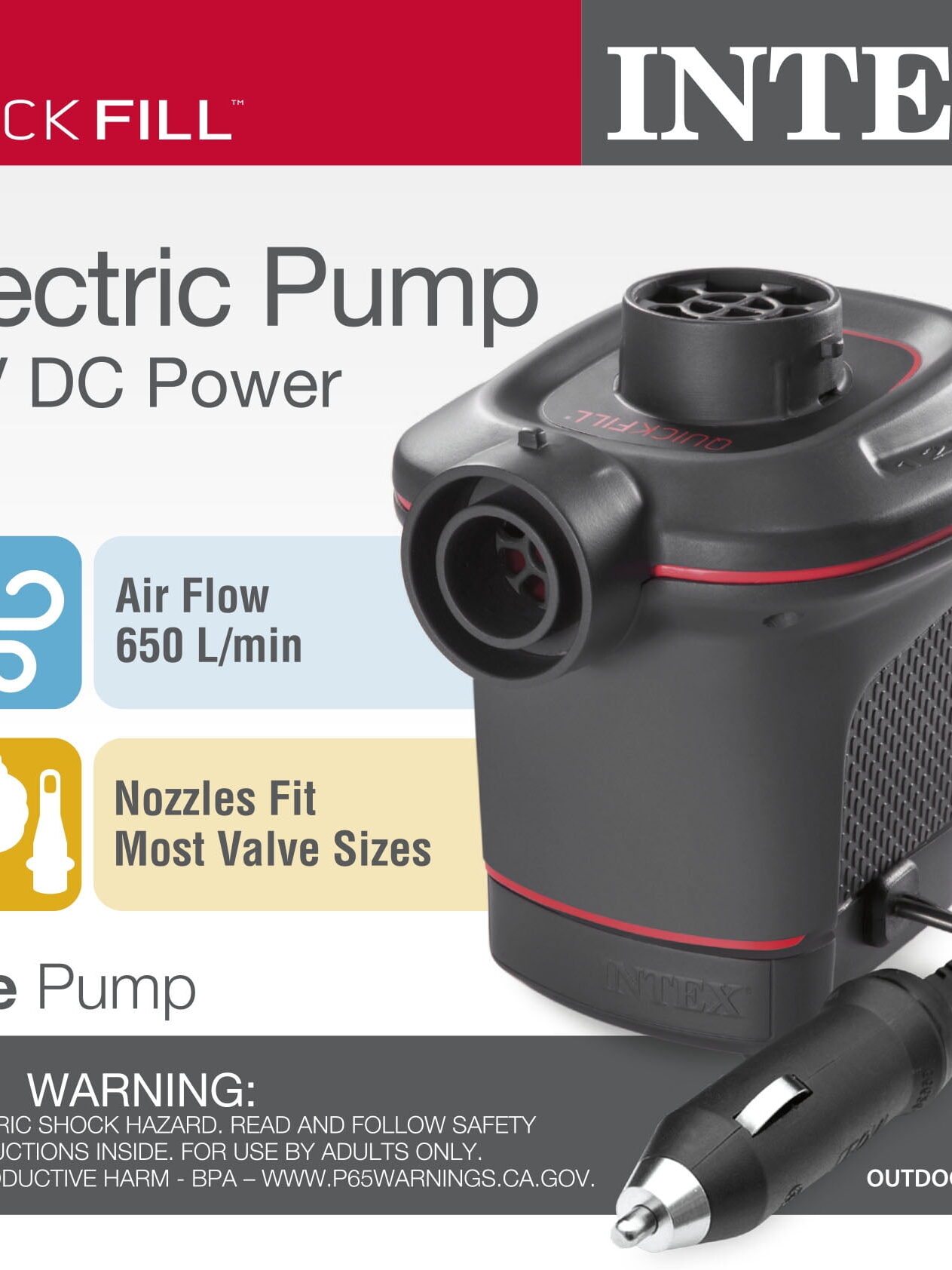Intex Quick Fill TMDC Electric Pump, 12V