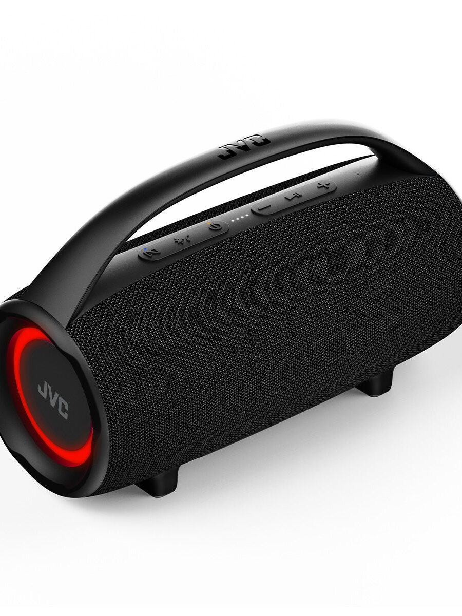 JVC 60W LED Light Boombox Bluetooth Speaker IPX6 Water Resistant