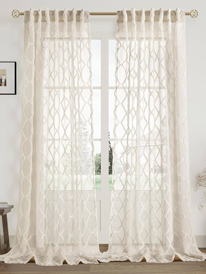 Juliet Pocket Sheer Panel 54x84", Beige Juliet Pocket Sheer Panel 54x84", Beige