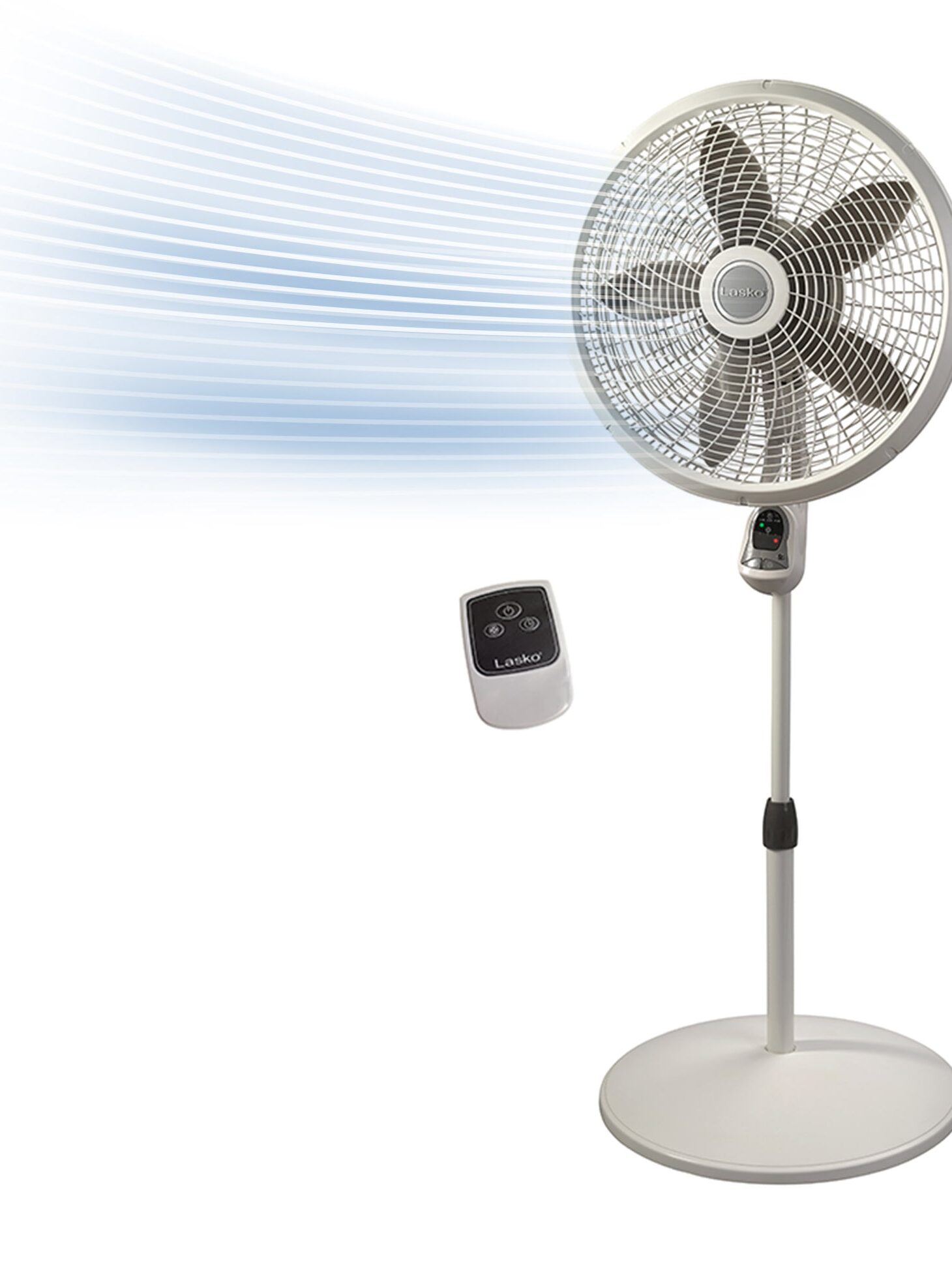 Lasko 18" pedestal white fan w/remote