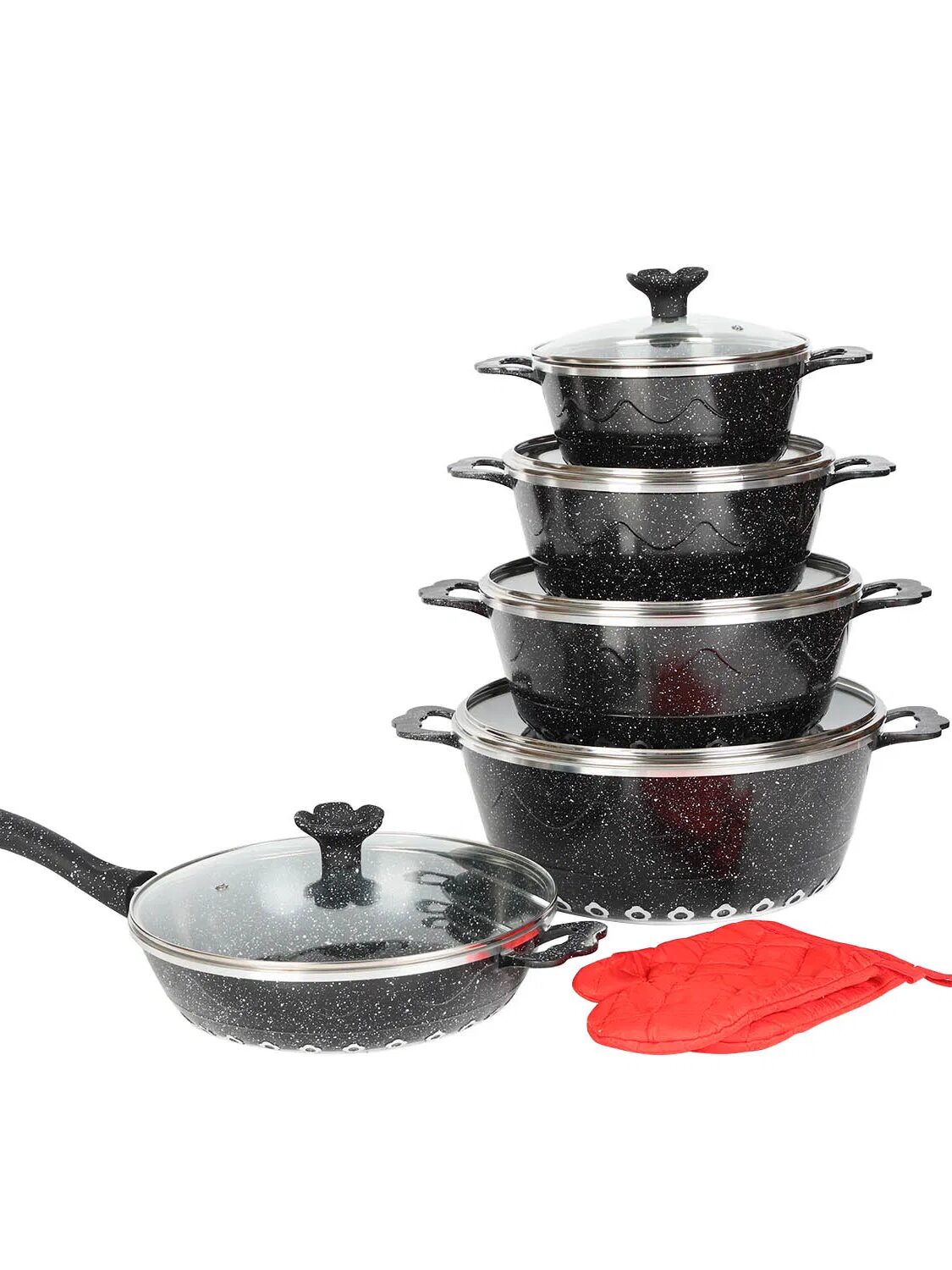 Lotus Aluminum Pot 42x15cm with Lid