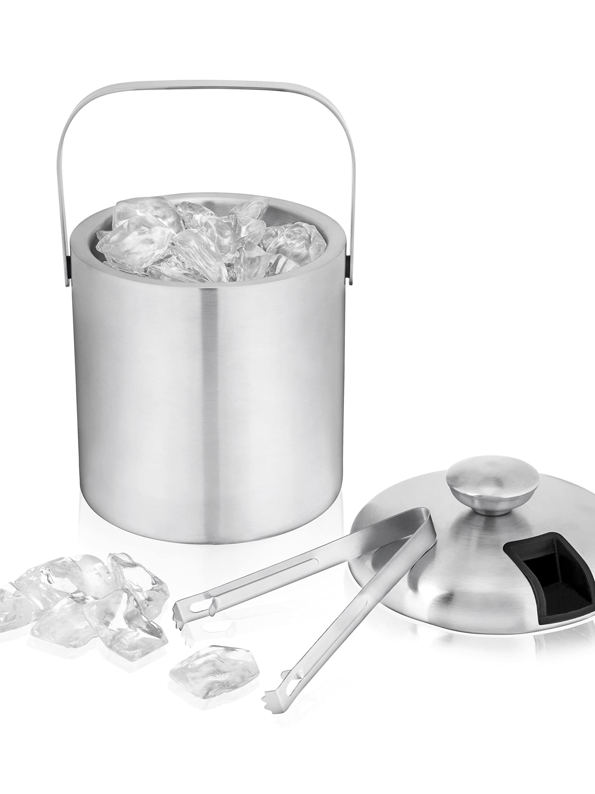 Metal Ice Bucket, 6" w/Thongs