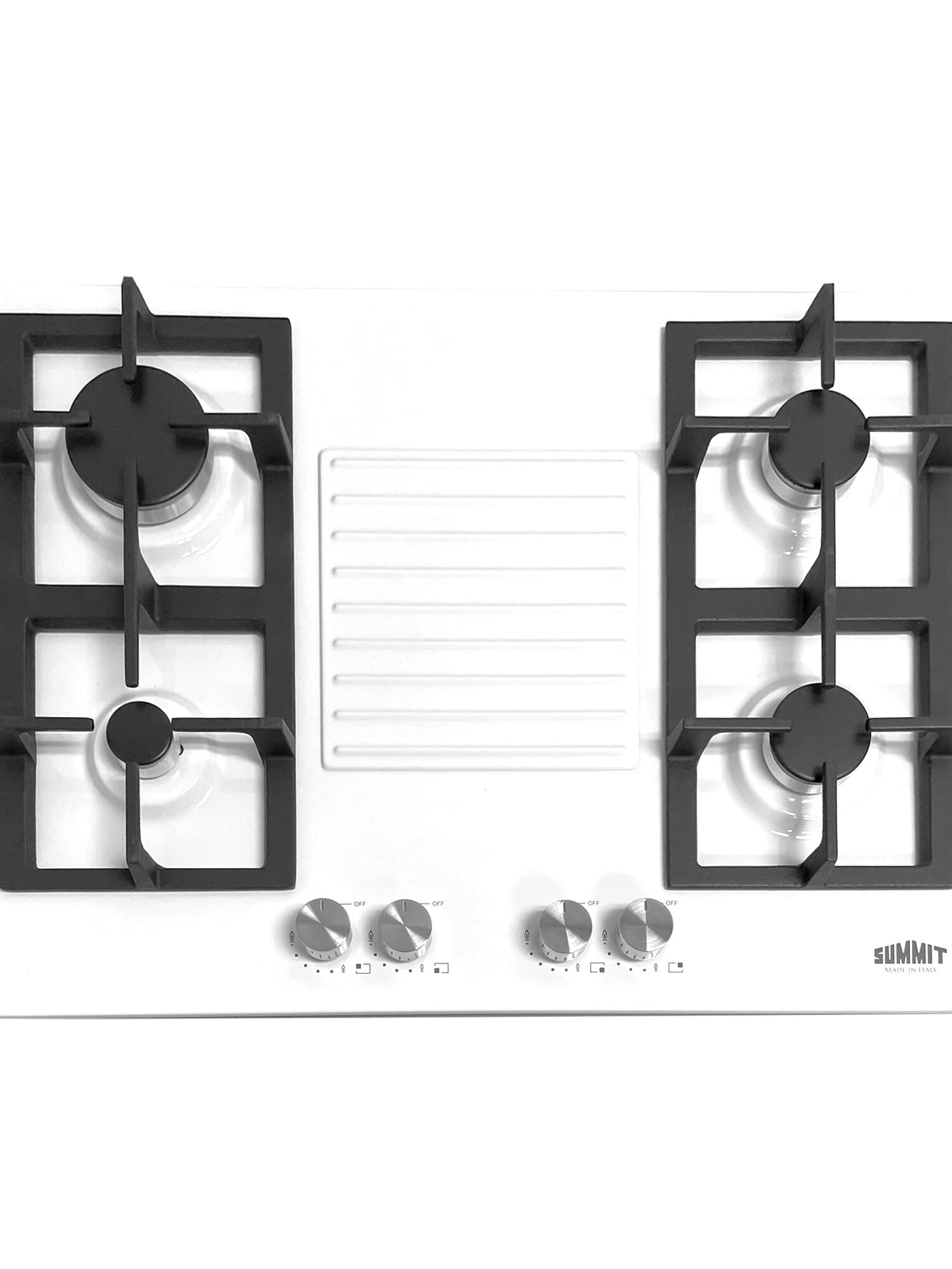 Mr. Cook Gas Stove White Body-Brass Burner Cap-4 Burner