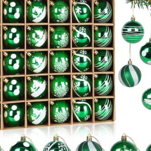 NEW Christmas Ball 30pcs PVC Box-Green,Gold,