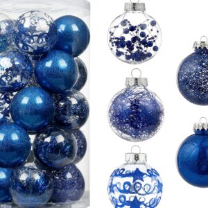 NEW Christmas Ball 6cm-6pcs PVC Box-Blue Set