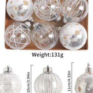 NEW Shiney Xmas Balls Decor 8cm-6pc Pk
