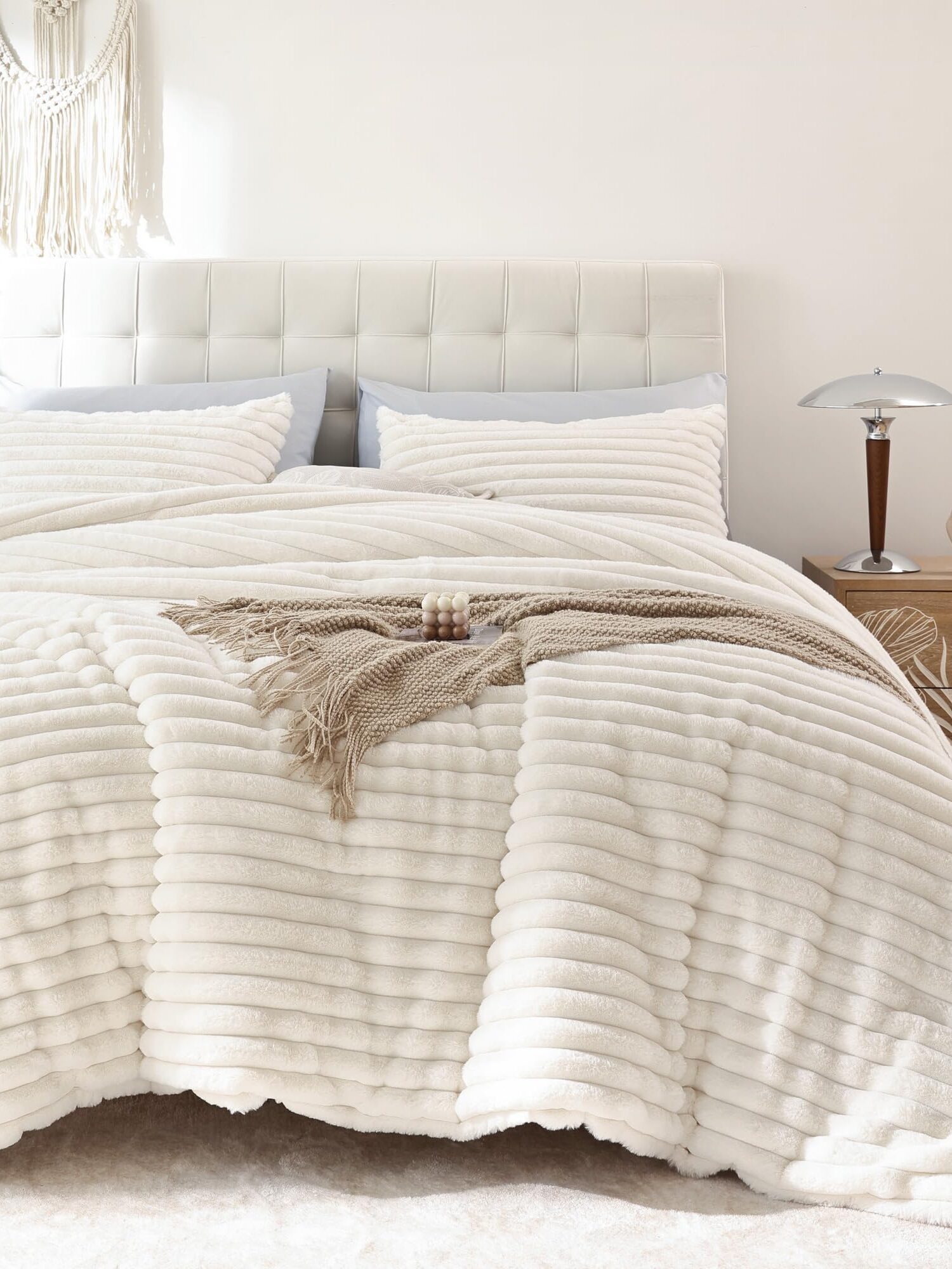 NoahStripe 8pc Queen Comf Set w/Throw,Gr