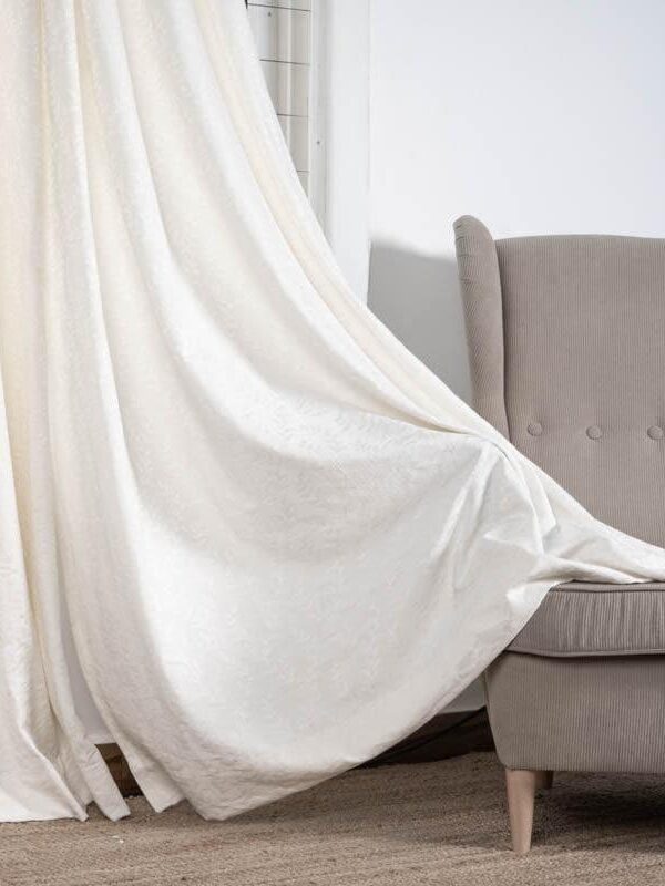 Nora Ivory Jacquard Curtain 54 X 84"