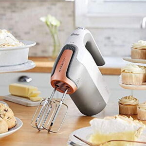 Oster Hand Mixer White - 5 Speed with extra dough hooks