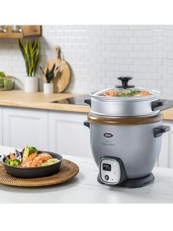 Oster Rice Cooker 2.2L Silver 127V RiceCooker Multi-Use 2.2L Silver 127v