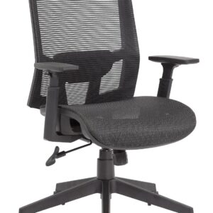 PP Frame Full Mesh Upholstered Sliding and Lifting Lumbar Support Office Chair- Black