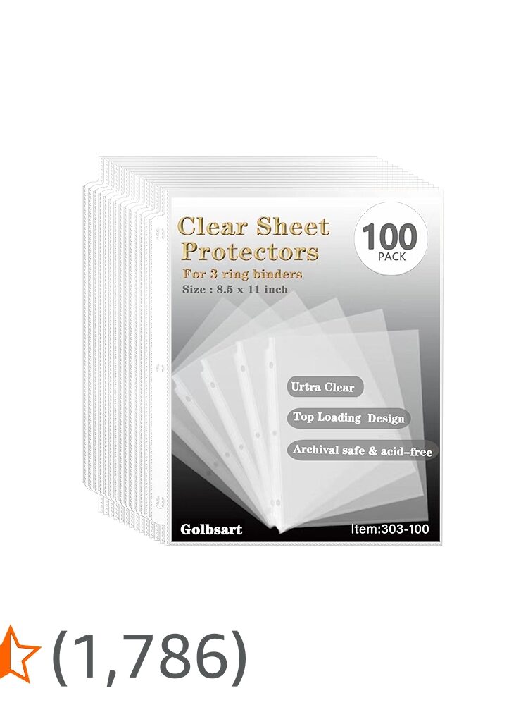 Page Protectors-8.5x11, 20 Sheets 48 CASE