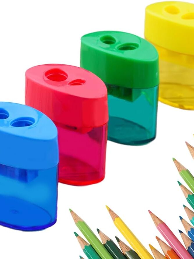 Pencil Sharpeners, Assorted Colors - 4 P