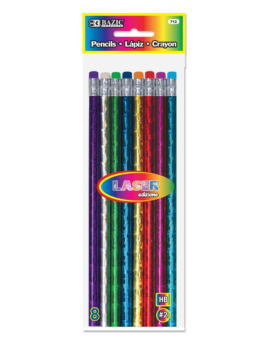 Pencils Foil Designs - 8 pk