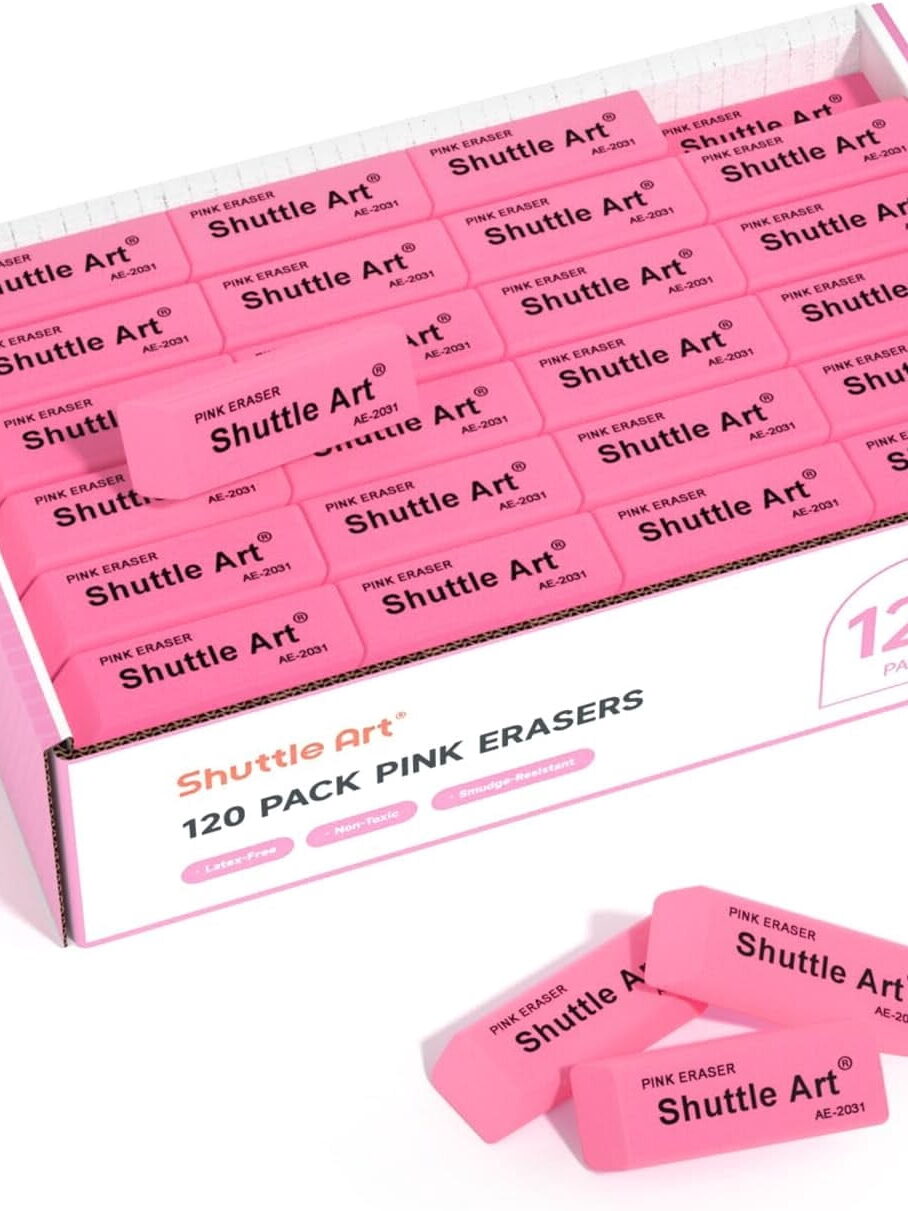 Pink Cap Erasers, 30-Pack CASE 48