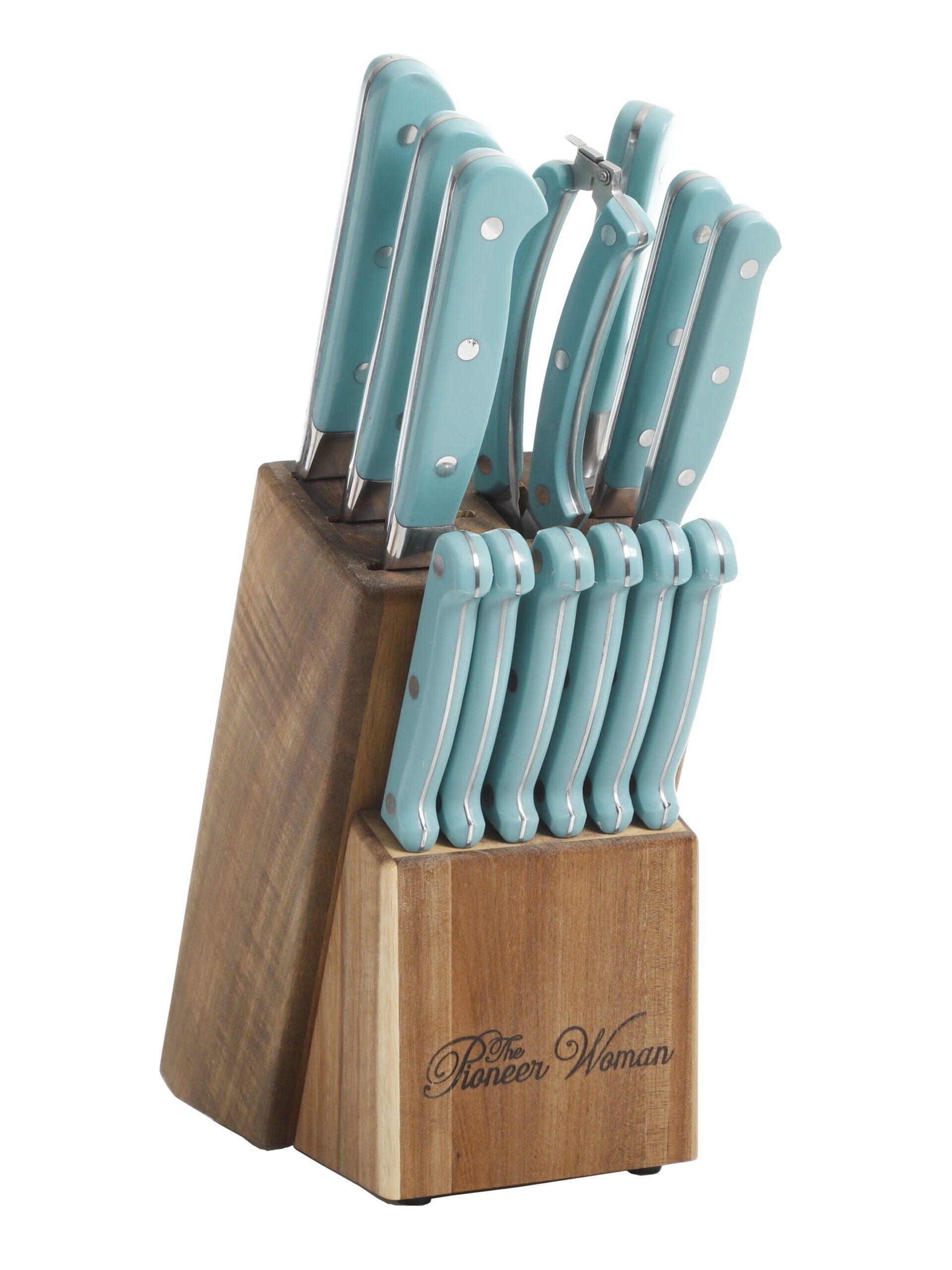 Pioneer Woman Cowboy Rustic Cutlery Set With Wood Tray 14pcs