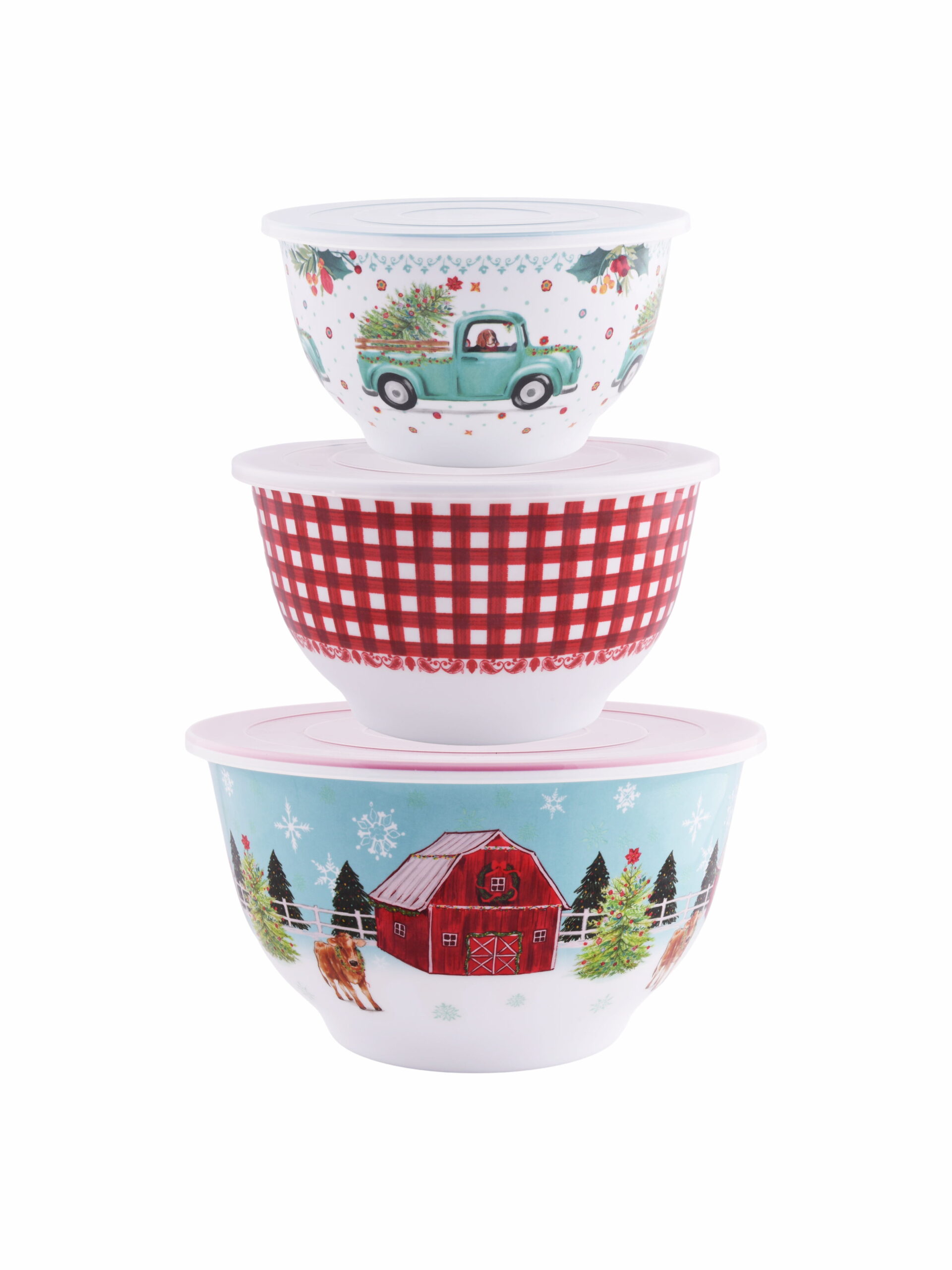 Pioneer Woman Holiday Barn Serving Bowl Set 6pcs