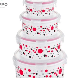 Plastic Round Mix Color 5pcs. Container
