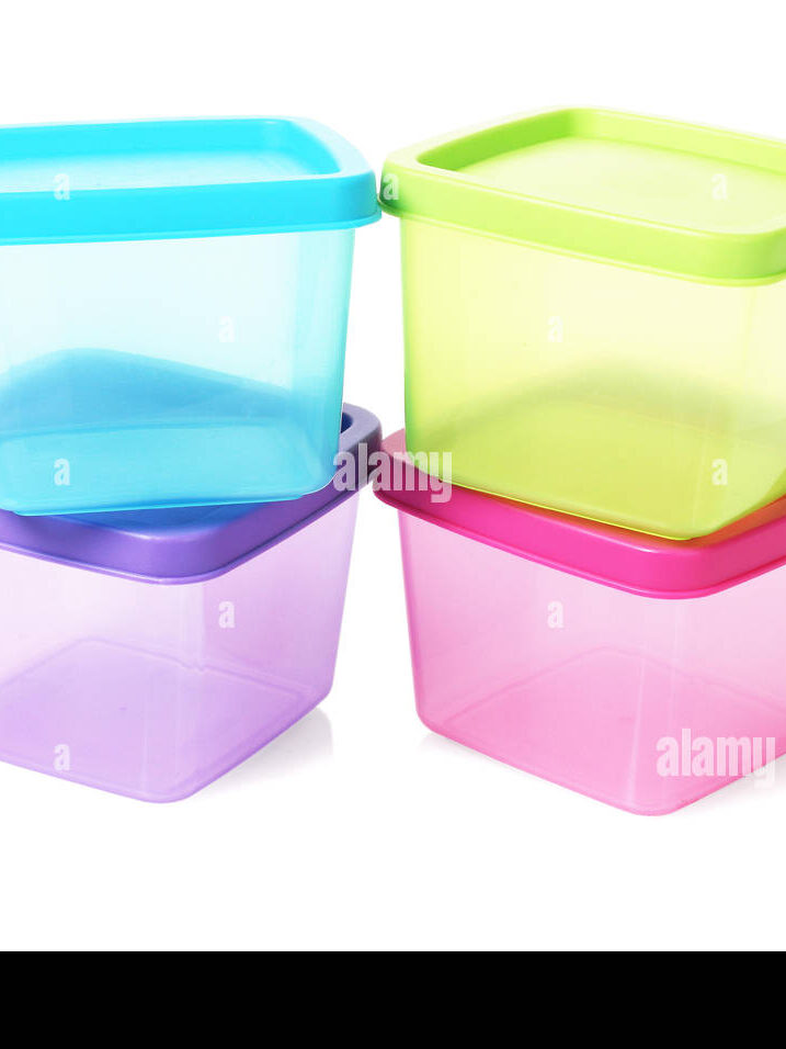 Plastic Square Slim Mix Color Container