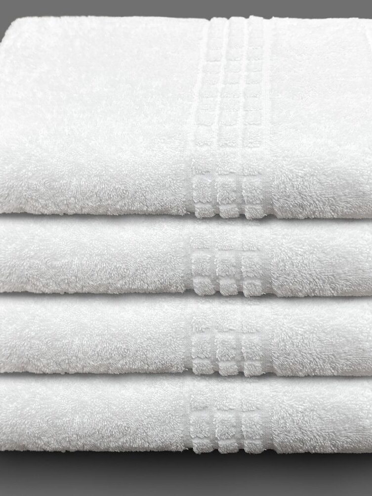 SC Hotel Coll 24X52'' White Bath Towel 100% Cotton